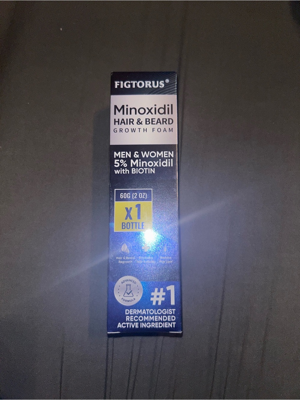 Figtorus Minoxidil Hair & Beard Growth Foam 5% with Biotin - Blue